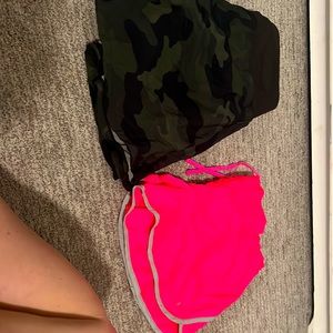Hot pink danskin shorts size XL AND old navy skort size L selling together
